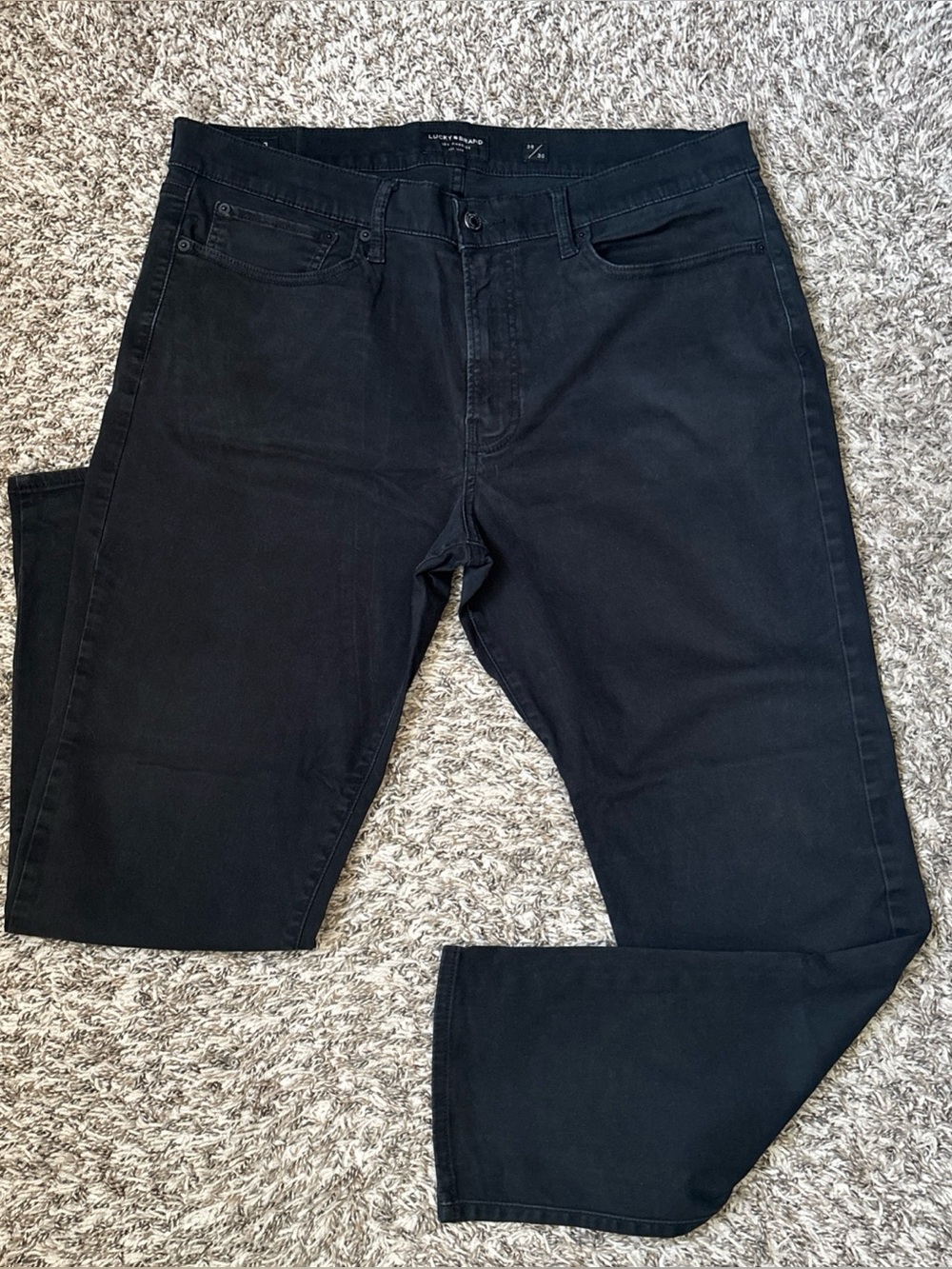 Lucky Brand Mens Black 121 Slim Straight Jeans, 38x30